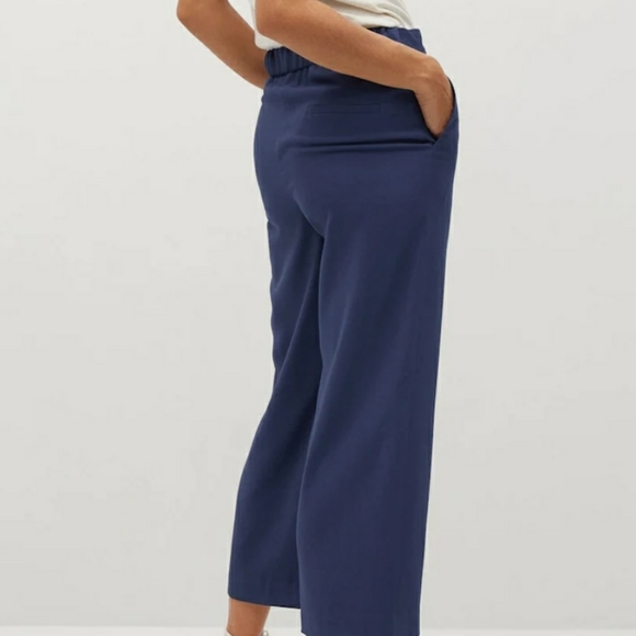 Mango Blue Cropped Trousers - Picture 2 of 5